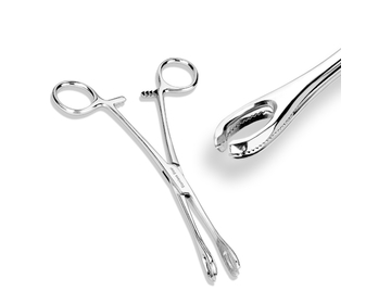 Зажим для пирсинга средний, с прорезью