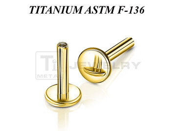 Основа для лабрета Ti Metal из титана с золотым PVD покрытием
