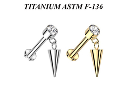 Лабрет из титана агератум