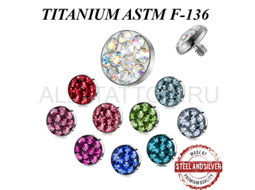 Накрутка из титана с цветными кристаллами