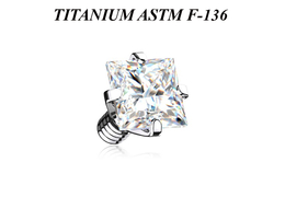 Накрутка из титана Ti Metal с квадратным кристаллом в лапках