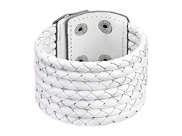 Браслет из кожи, белый
