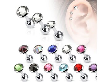 Микроштанга со стразом