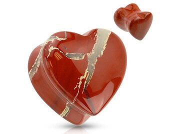 Плаги сердце из красной яшмы
