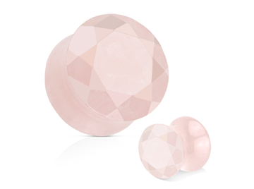 Плаги граненый розовый кварц