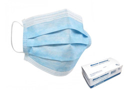 Маска трёхслойная голубая (упаковка 50 штук)