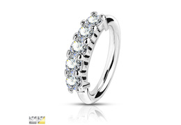 Кольцо раздвижное с пятью прозрачными фианитами Кольцо раздвижное с пятью прозрачными фианитами