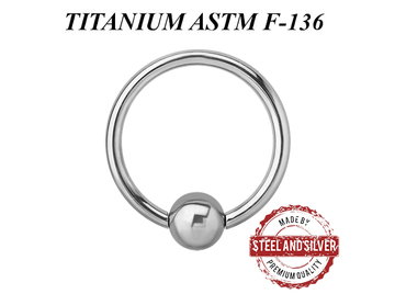 Кольцо из титана Steel and Silver с шариком