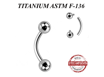 Микробанан из титана Steel and Silver с внутренней резьбой