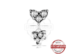 Накрутка Steel and Silver сердце с сетом из фианитов