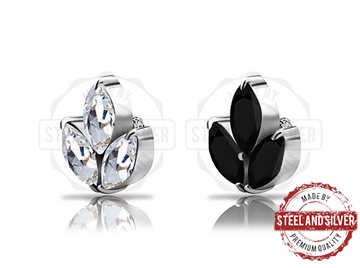 Накрутка Steel and Silver триплет с сетом цирконов