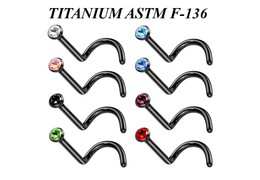 Ностил из титана Ti Metal с покрытием и стразом