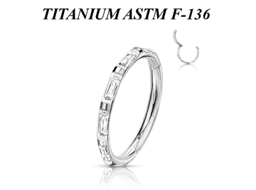 Кликер из титана Ti Metal с кристаллами "багет"