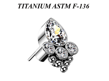 Вставка из титана с кластером фианитов