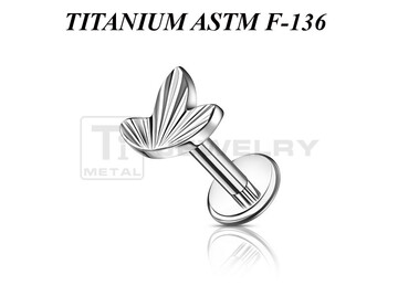 Лабрет из титана Ti Metal лепестки