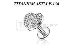 Лабрет из титана Ti Metal антуриум